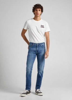 Pepe Jeans Hatch Regular Slim Fit Mid-rise Jeans Denim Herr Blå | 276593WTF