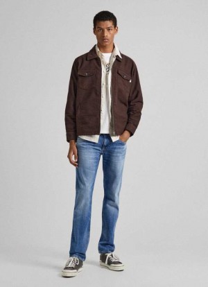 Pepe Jeans Hatch Slim Fit Low-rise Jeans Denim Herr Blå | 754923NVK