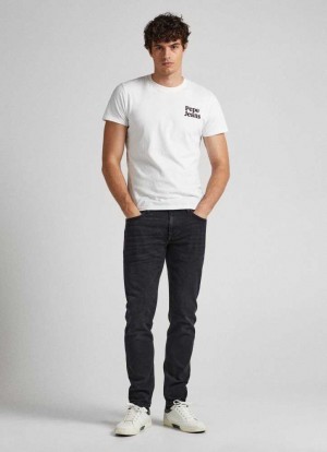 Pepe Jeans Hatch Slim Fit Mid-rise Jeans Denim Herr Blå | 068175DHU