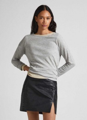 Pepe Jeans Heathered Long-sleeve T-shirt T-shirt Dam Olika Färger | 693012OUB