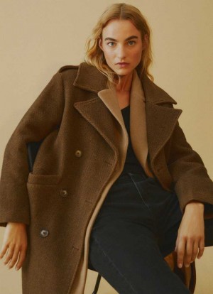 Pepe Jeans Herringbone Print Ull Coat Jacka Dam Olika Färger | 173925FDR