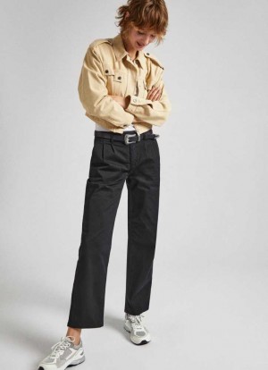 Pepe Jeans Hetero Fit Chino Trousers Långbyxor Dam Svarta | 125736JDV