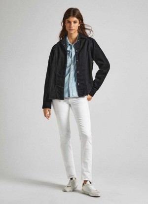 Pepe Jeans Hetero Fit Elastic Trousers Långbyxor Dam Vita | 983765UXF