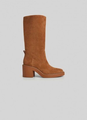 Pepe Jeans High Leg Mocka Boots Stövlar Dam Bruna | 349751OUY