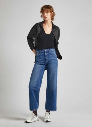 Pepe Jeans High-rise Bootcut Fit Jeans Denim Dam Blå | 497563REX