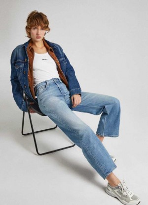 Pepe Jeans High-rise Bootcut Fit Jeans Denim Dam Blå | 386957PSZ