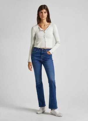 Pepe Jeans High-rise Bootcut Fit Jeans Denim Dam Blå | 861703XGR