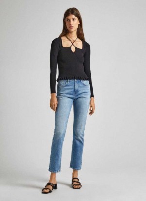 Pepe Jeans High-rise Hetero Fit Jeans Denim Dam Blå | 573204SVC