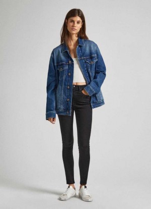 Pepe Jeans High-rise Mager Fit Jeans Skinny Jeans Dam Blå | 129750UJX