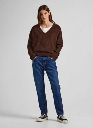 Pepe Jeans High-rise Relaxed Fit Jeans Denim Dam Blå | 249318CUG