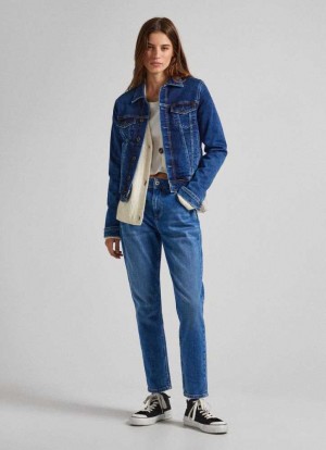 Pepe Jeans High-rise Relaxed Fit Jeans Denim Dam Blå | 985670ZSV