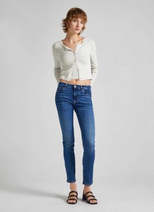 Pepe Jeans High-rise Slim Fit Jeans Slim Jeans Dam Blå | 327169NIV