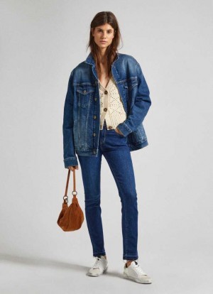 Pepe Jeans High-rise Slim Fit Jeans Slim Jeans Dam Blå | 195840XJR