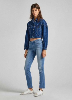 Pepe Jeans High-rise Slim Fit Jeans Slim Jeans Dam Blå | 072564AJR