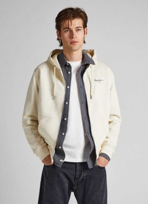 Pepe Jeans Hooded And Zipped Sweatshirt Tröjor Herr Vita | 945830WMX