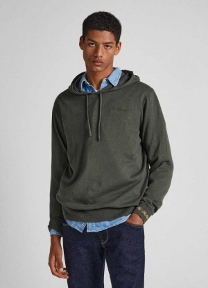 Pepe Jeans Hooded Bomull Sweatshirt Jumpers Herr Olivgröna Gröna | 204956SVD