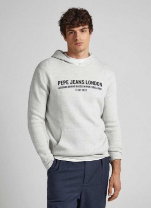 Pepe Jeans Hooded Bomull Sweatshirt Jumpers Herr Ljusgrå | 914526DGY
