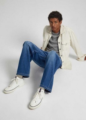 Pepe Jeans Industry Basic Canvas Trainers Träningsskor Herr Vita | 012958NSB