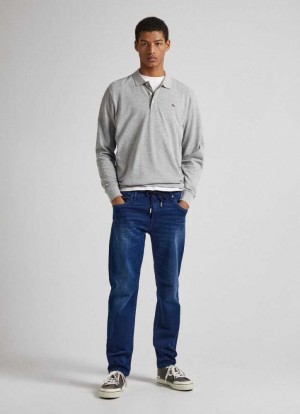 Pepe Jeans Jagger Slim Fit Mid-rise Jeans Slim Jeans Herr Blå | 726394IRK
