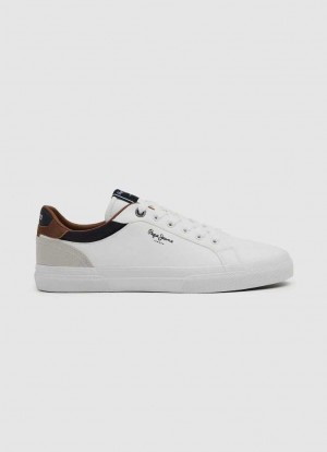 Pepe Jeans Kenton Court Combined Sneakers Träningsskor Herr Vita | 582360MXB