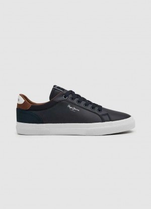 Pepe Jeans Kenton Court Combined Sneakers Träningsskor Herr Marinblå | 879534CEF