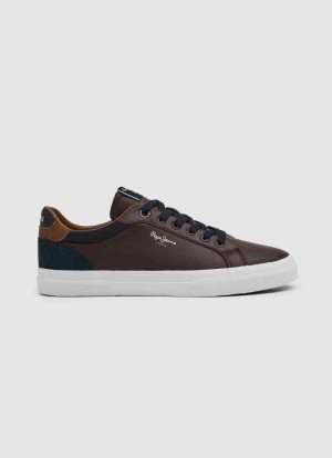 Pepe Jeans Kenton Court Combined Sneakers Träningsskor Herr Bruna | 780319NHW