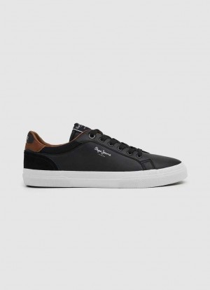 Pepe Jeans Kenton Court Combined Sneakers Träningsskor Herr Svarta | 760215MGC