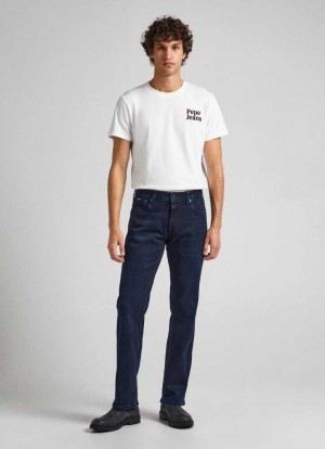 Pepe Jeans Kingston Relaxed Fit Mid-rise Jeans Jeans Herr Blå | 613054OUW