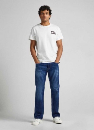Pepe Jeans Kingston Relaxed Fit Mid-rise Jeans Denim Herr Blå | 149328JFB