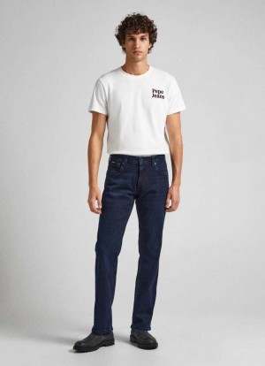 Pepe Jeans Kingston Relaxed Fit Mid-rise Jeans Denim Herr Blå | 745102JVQ