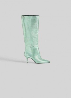 Pepe Jeans Klackar Faux Läder Boots Stövlar Dam Gröna | 039146CSY