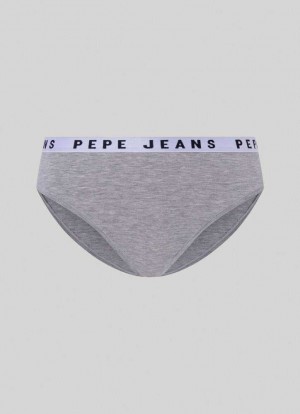 Pepe Jeans Klassiska Panty With Printed Logo Underkläder Dam Grå | 193824KGV