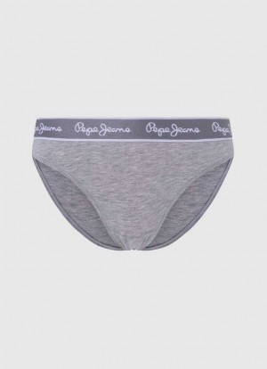 Pepe Jeans Klassiska Panty With Printed Logo Underkläder Dam Grå | 653487OLF