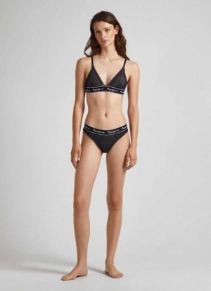 Pepe Jeans Klassiska String Underkläder Dam Svarta | 356284HXL