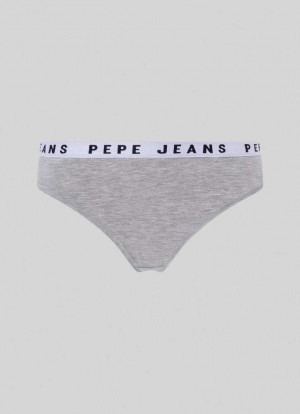 Pepe Jeans Klassiska String With Printed Logo Underkläder Dam Grå | 953806DAM