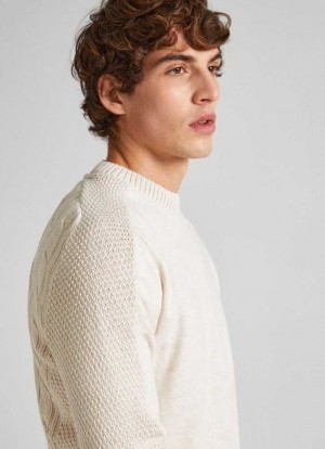 Pepe Jeans Knit Jumper With Back Cable-knit Jumpers Herr Vita | 294185KVF