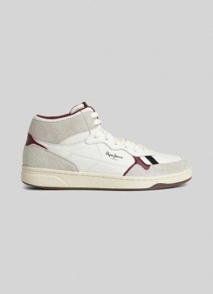 Pepe Jeans Kore Basket Retro Trainers Träningsskor Herr Vita | 810574HML