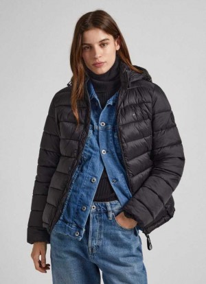 Pepe Jeans Korta Puffer Jacket Jacka Dam Svarta | 937608UNT