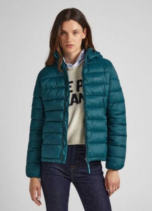 Pepe Jeans Korta Puffer Jacket Jacka Dam Gröna | 249617JSZ