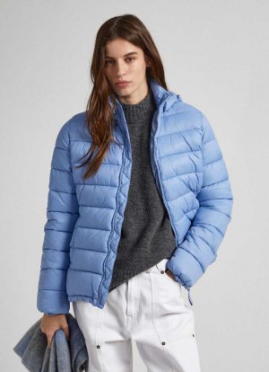 Pepe Jeans Korta Puffer Jacket Jacka Dam Grå Blå | 968412QNO