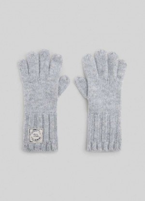 Pepe Jeans Label Logo Gloves Handskar Dam Grå | 743215IWL