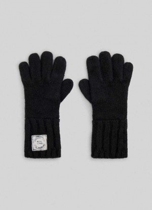 Pepe Jeans Label Logo Gloves Handskar Dam Svarta | 701598WTD