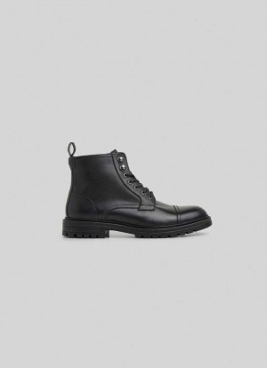Pepe Jeans Läder Ankle Boots Stövlar Herr Svarta | 098437KCV