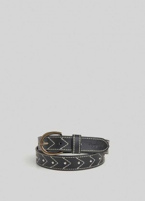 Pepe Jeans Läder Belt With Seam Details Bälte Dam Svarta | 905743QLW