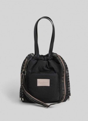 Pepe Jeans Light Fabric Tote Bag Väskor & Ryggsäck Dam Svarta | 128569PTJ