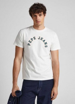 Pepe Jeans Logo Print T-shirt T-shirt Herr Vita | 306914UYB