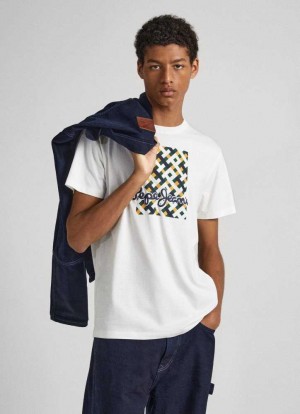 Pepe Jeans Logo Print T-shirt T-shirt Herr Vita | 032958EAI