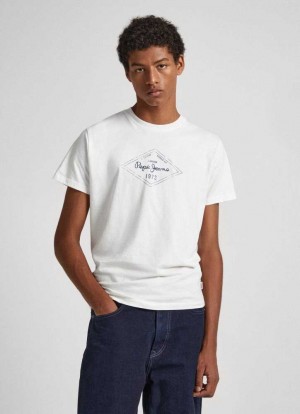 Pepe Jeans Logo Print T-shirt T-shirt Herr Vita | 680934GPE