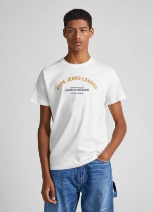 Pepe Jeans Logo Printed T-shirt T-shirt Herr Vita | 648235QUY