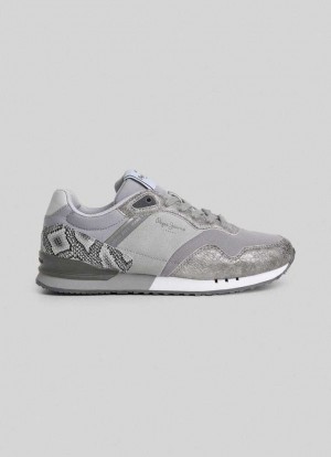 Pepe Jeans London Rider Löpar Shoes Träningsskor Dam Silver | 392874VQE